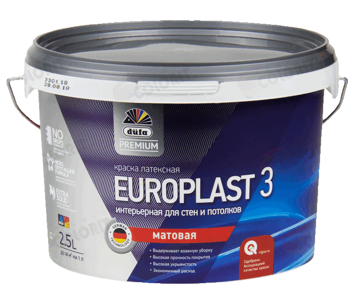 Краска интерьерная düfa Europlast 3 (база 1, 2,5л)