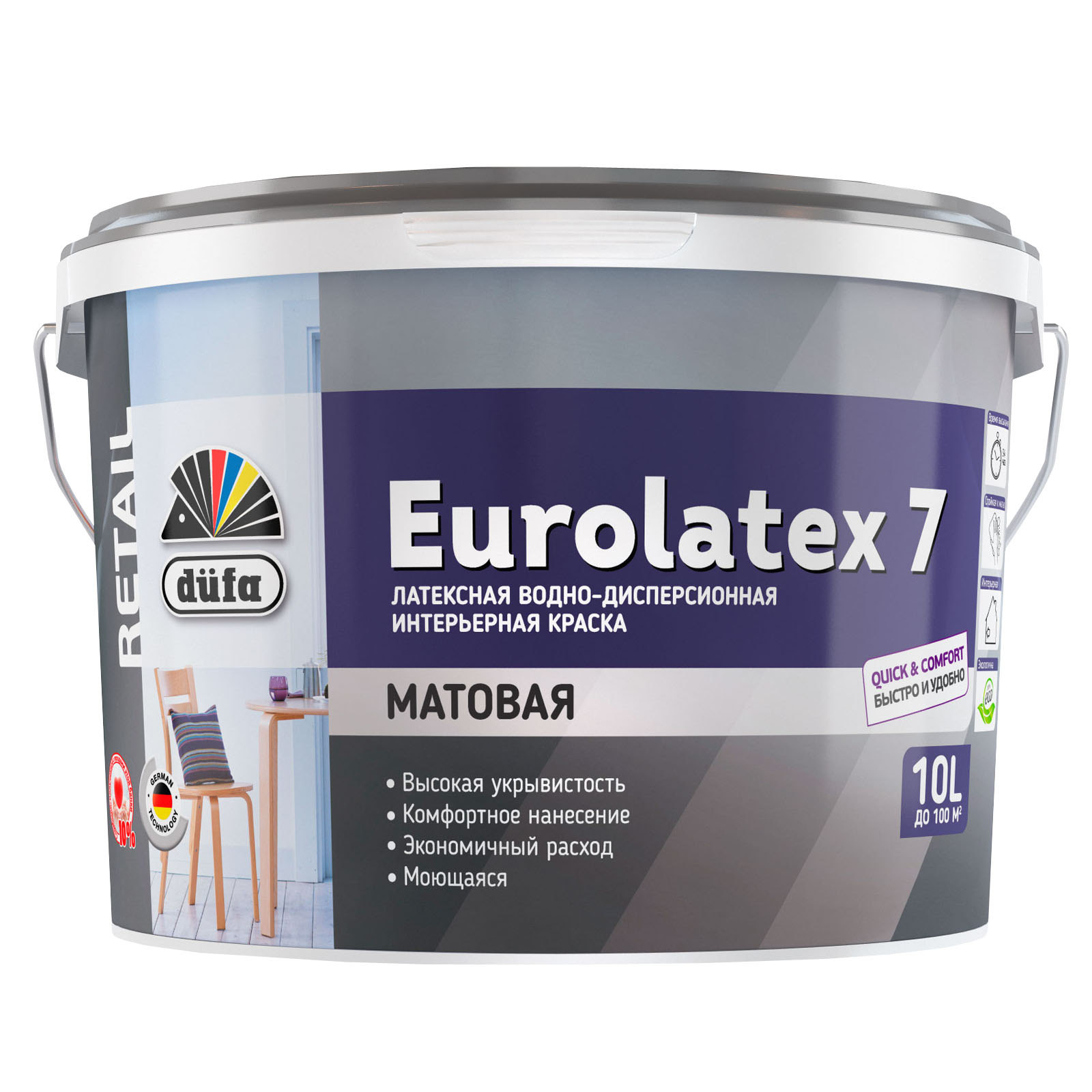 Краска водно-дисперсионная латексная düfa EUROLATEX 7 (10л)
