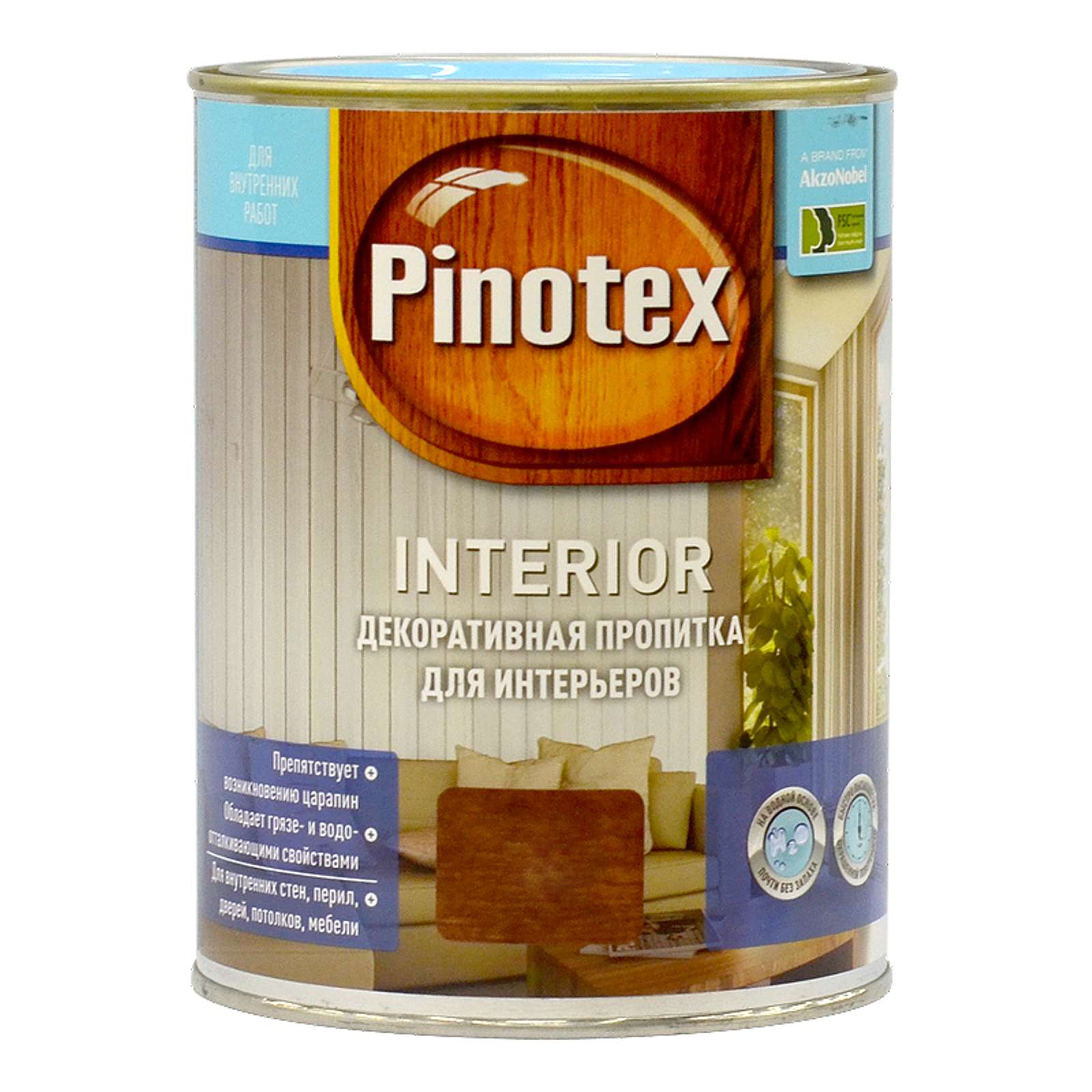 Пропитка Pinotex INTERIOR (1л) распродажа красное дерево