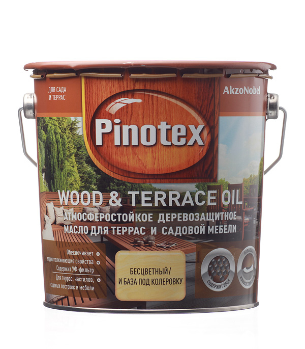 Масло для террас и садовой мебели Pinotex WOOD&TERRASE OIL база под колеровку, 2,7 л