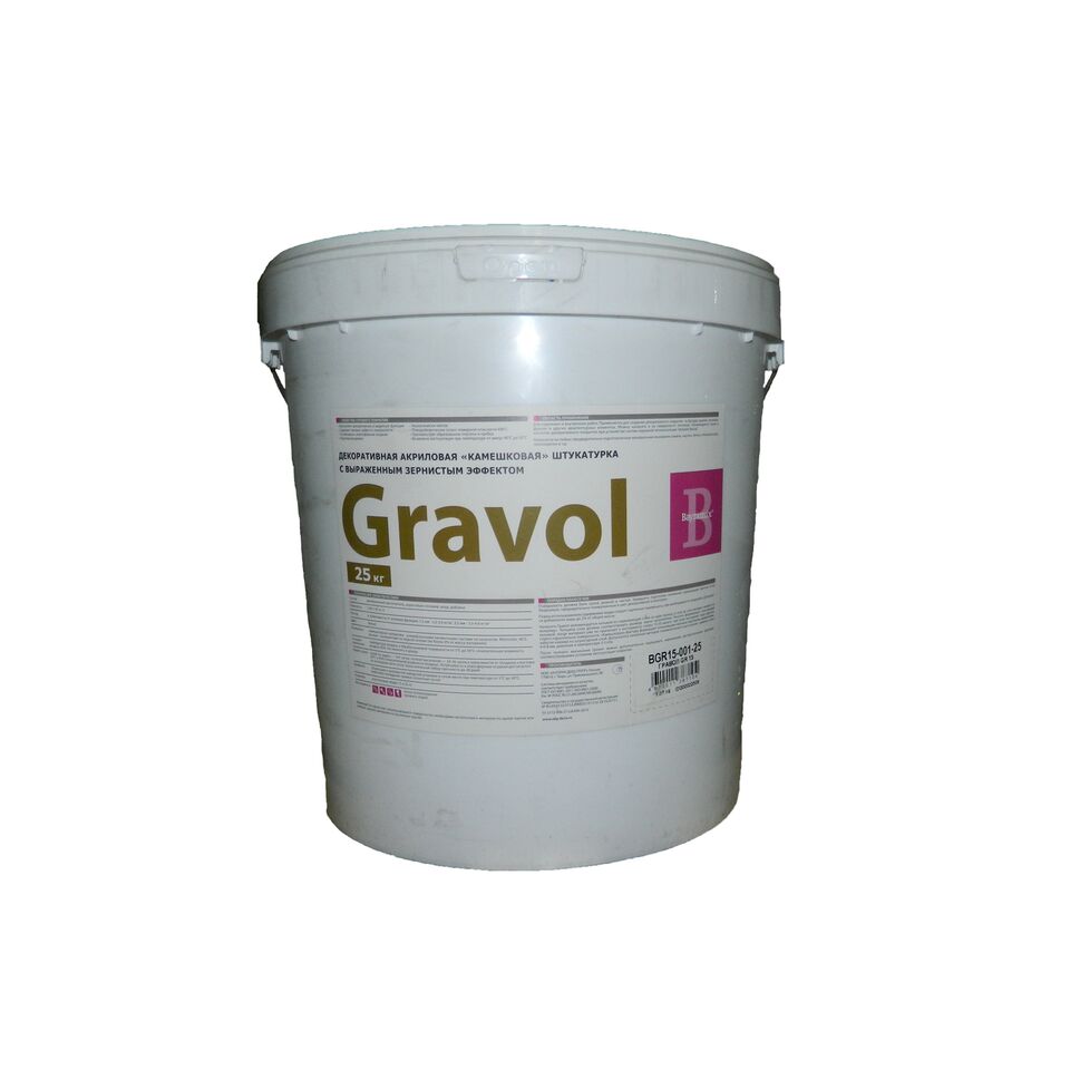 Bayramix "GRAVOL" камешковая штукатурка для ручного и машинного нанесения с ярко выраженной «шубой»  фракция 2,5 мм, 25кг